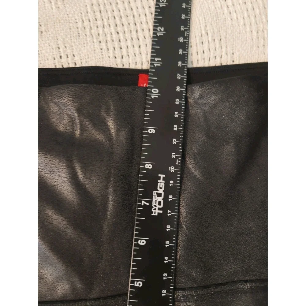 SPANX Faux Leather Moto Leggings XL Black High‎ Rise Shaping Ponte